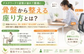 デスクワークで姿勢が崩れて腰痛に…骨盤から整える座り方とは？
